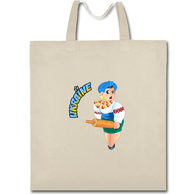 Eco bag with print Ukrainian 2 - beige