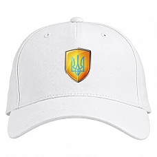 Baseball cap with Print 3D Coat Of Arms Of Ukraine - white