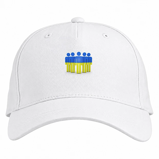 Baseball cap with Print Ukrainians - white