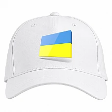 Baseball cap with Print 3D Flag Of Ukraine - white
