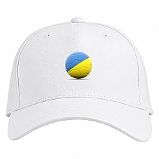 Baseball cap with Print Ball Flag Of Ukraine - white