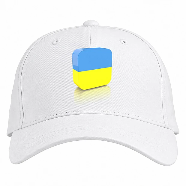 Baseball cap with Print 3D Flag Of Ukraine 2 - white