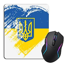 Коврик для мыши с принтом Сердце Украины и Герб