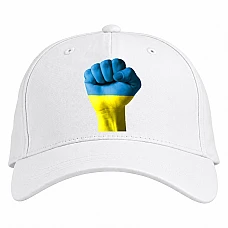 Baseball cap with Print Fist Of The Colors Of Ukraine - white