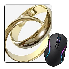 Mouse pad with print Wedding Gold Rings