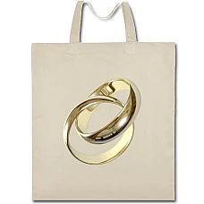 Eco bag with print Wedding Gold Rings - beige