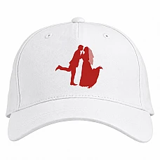 Baseball cap with Print The Bride And Groom Red - white