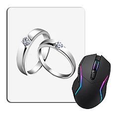 Mouse pad with print Wedding Silver Rings