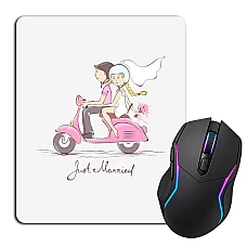 Mouse pad with print Bride And Groom On Motorcycles