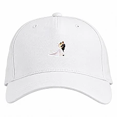 Baseball cap with Print The Bride And Groom In The Flowers - white