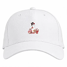 Baseball cap with Print The Bride And Groom In Roses - white