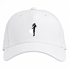 Baseball cap with Print The Groom And The Bride With A Bouquet - white