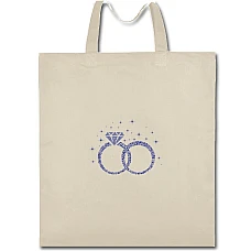 Eco bag with print Wedding Rings Pattern - beige