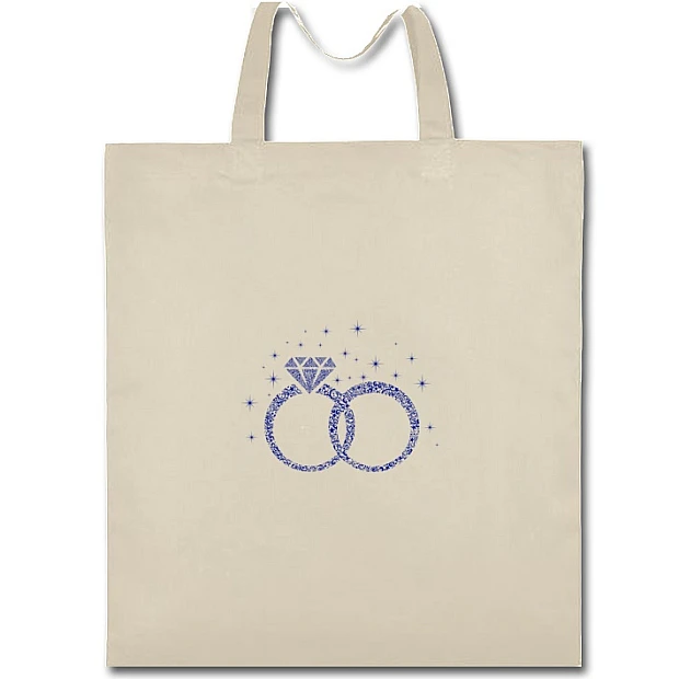 Eco bag with print Wedding Rings Pattern - beige