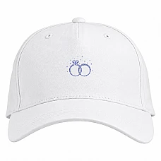 Baseball cap with Print Wedding Rings Pattern - white