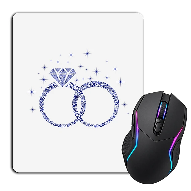 Mouse pad with print Wedding Rings Pattern