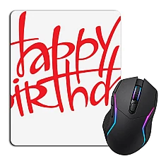 Mouse pad with print Birthday With Stars In Red Letters