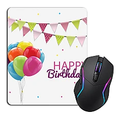 Mouse pad with print Birthday Ribbons With Stars And Balls