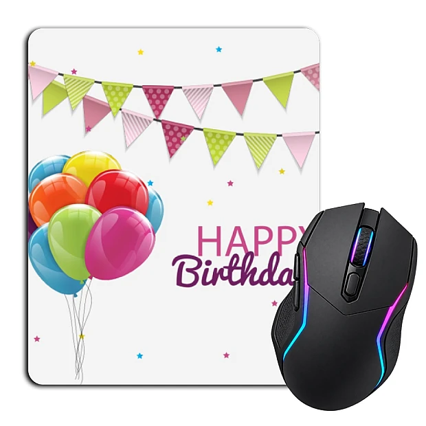 Mouse pad with print Birthday Ribbons With Stars And Balls