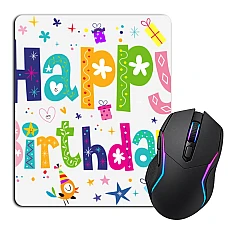 Mouse pad with print Birthday With Presents And Bird
