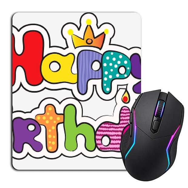 Mouse pad with print Birthday With A Crown And A Candle
