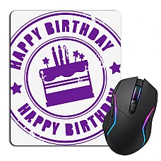 Mouse pad with print Birth Day Cake With Purple Print