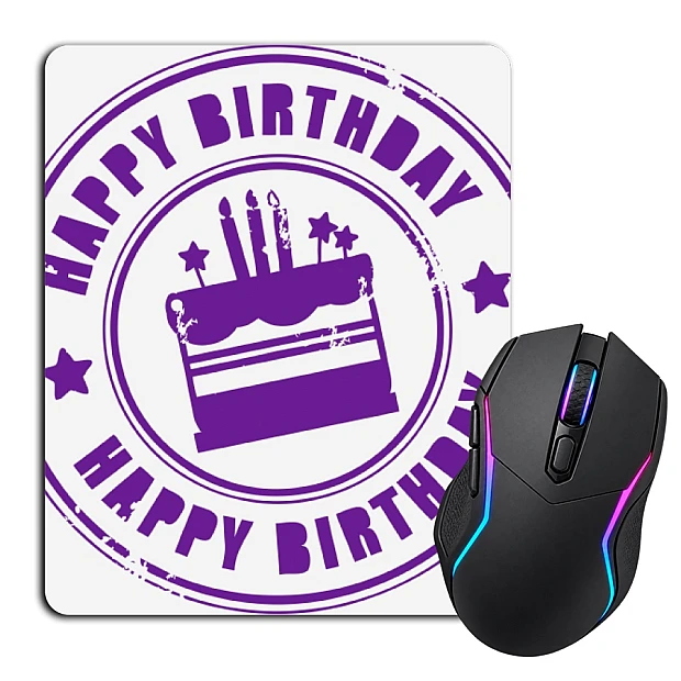 Mouse pad with print Birth Day Cake With Purple Print