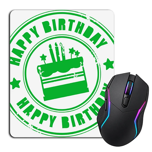 Mouse pad with print Birth Day Cake With Green Print