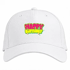 Baseball cap with Print Birthday Flowers - white