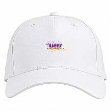 Baseball cap with Print Birthday 3D Cap And Candy - white