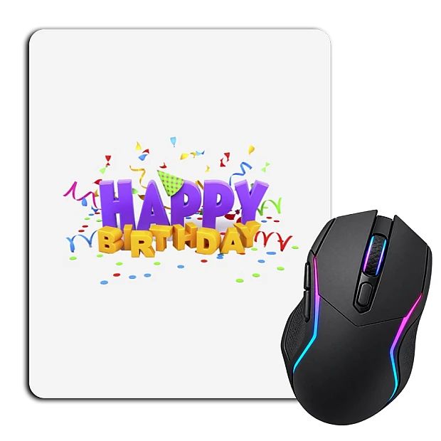 Mouse pad with print Birthday 3D Cap And Candy