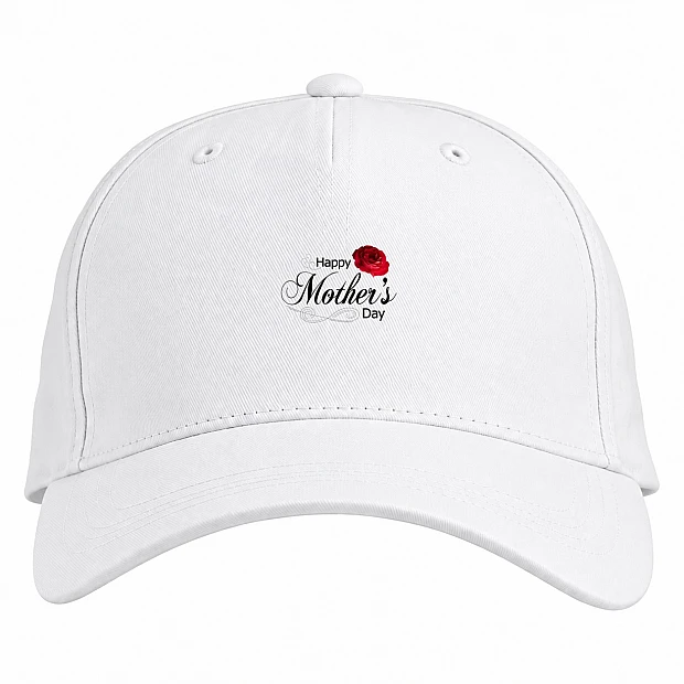 Baseball cap with Print Mother's Day Rose - white