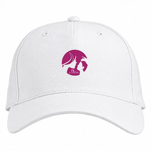 Baseball cap with Print Mother's Day Fuchsia Background - white