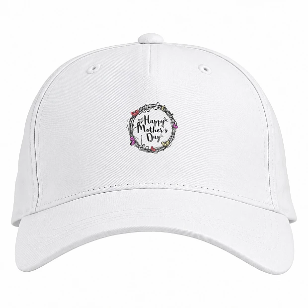 Baseball cap with Print Mother's Day In Frame With Flowers - white