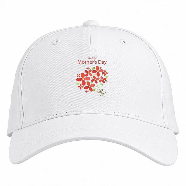 Baseball cap with Print Mother's Day Bouquet Of Flowers - white