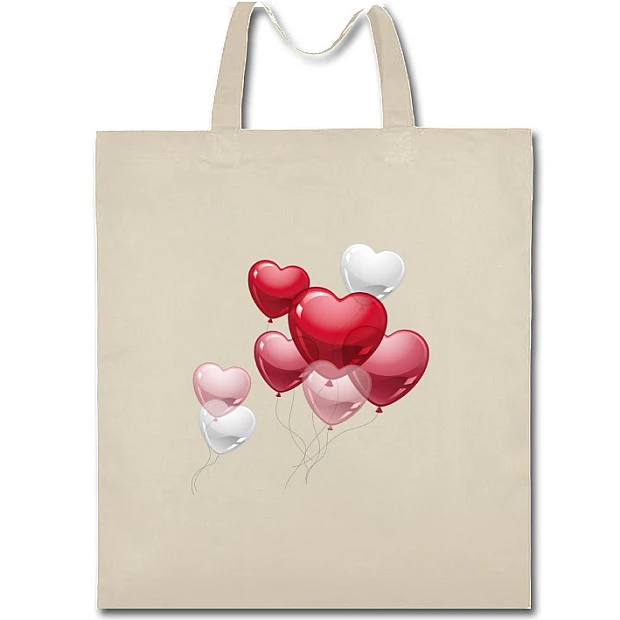 Eco bag with print Valentine's Day Heart Balls - beige