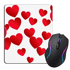 Mouse pad with print Valentine's Day A Lot Of Hearts In The Form Of Heart