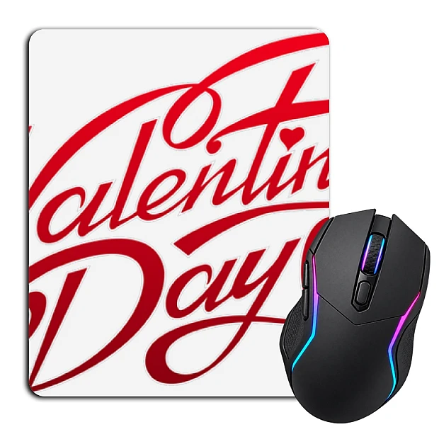 Mouse pad with print Valentine's Day Inscription With Hearts