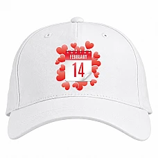 Baseball cap with Print St. Valentine's Day February 14 On The Calendar - white
