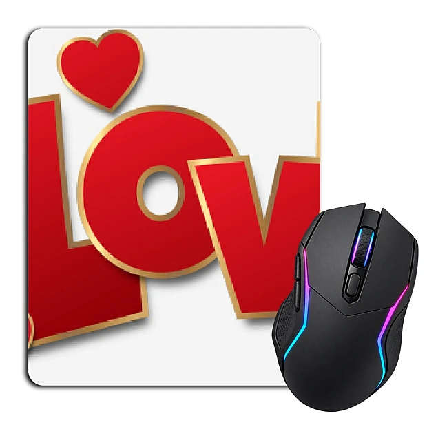 Mouse pad with print Valentine's Day Love With Hearts