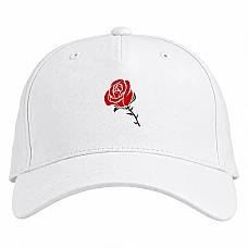 Baseball cap with Print Valentine's Day Rose - white