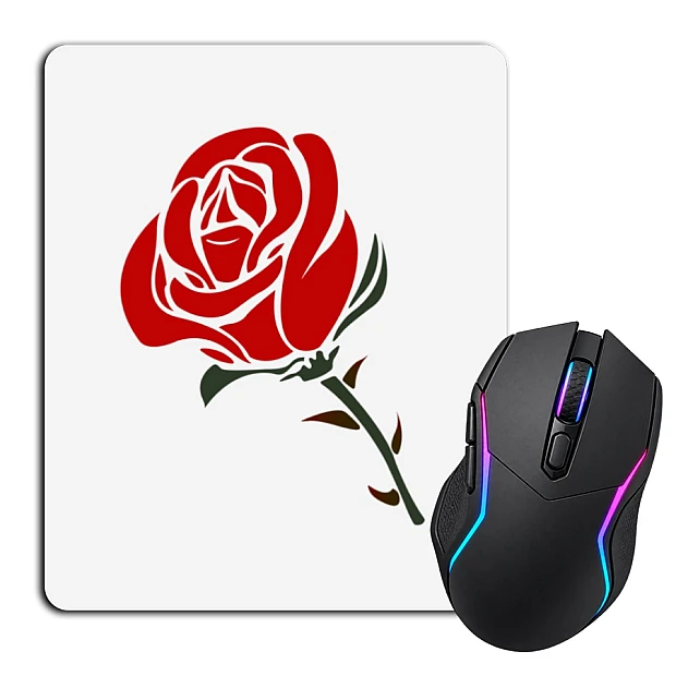 Mouse pad with print Valentine's Day Rose