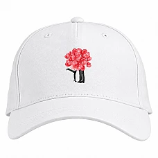 Baseball cap with Print Valentine's Day Boy And Girl For Balls - white
