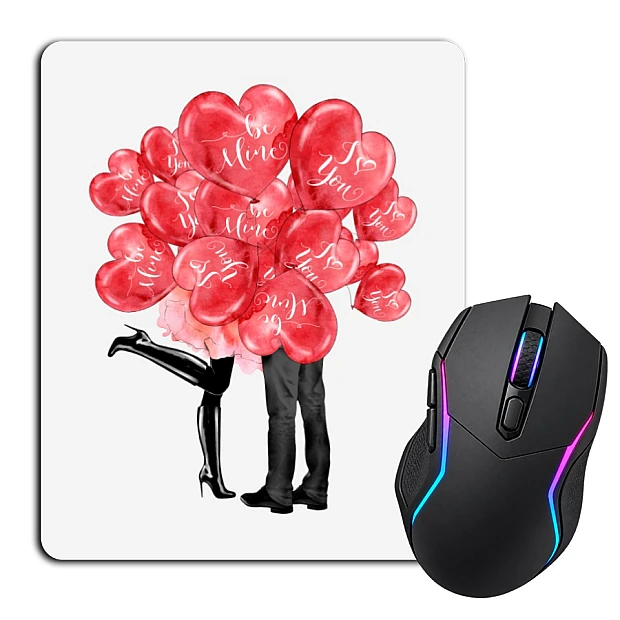 Mouse pad with print Valentine's Day Boy And Girl For Balls