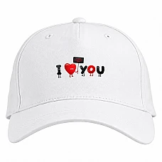 Baseball cap with Print Valentine's Day I Love You - white