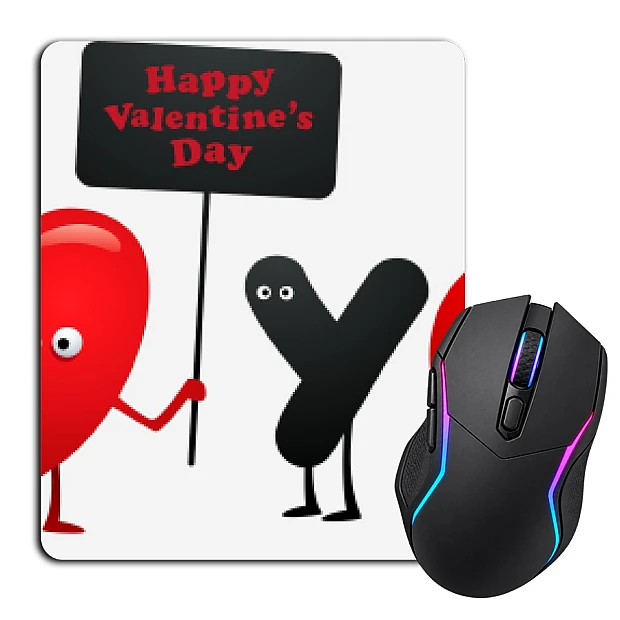 Mouse pad with print Valentine's Day I Love You