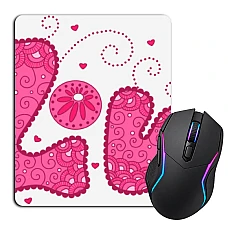 Mouse pad with print Valentine's Day Love
