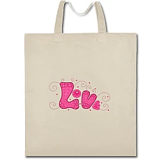 Eco bag with print Valentine's Day Love - beige