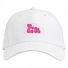Baseball cap with Print Valentine's Day Love - white