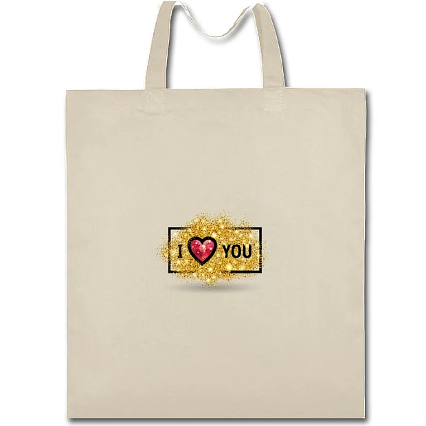 Eco bag with print Valentine's Day I Love You Chocolates - beige
